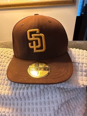 New Era Brown and Gold 2025 Post Season San Diego Padres Fitted Hat